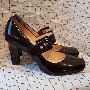 Franco Sarto Brown Pat. Leather Mary Jane Sz. 6.5
